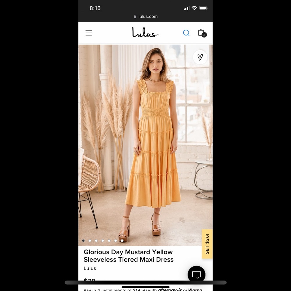 Glorious Day Mustard Yellow Sleeveless Tiered Maxi Dress